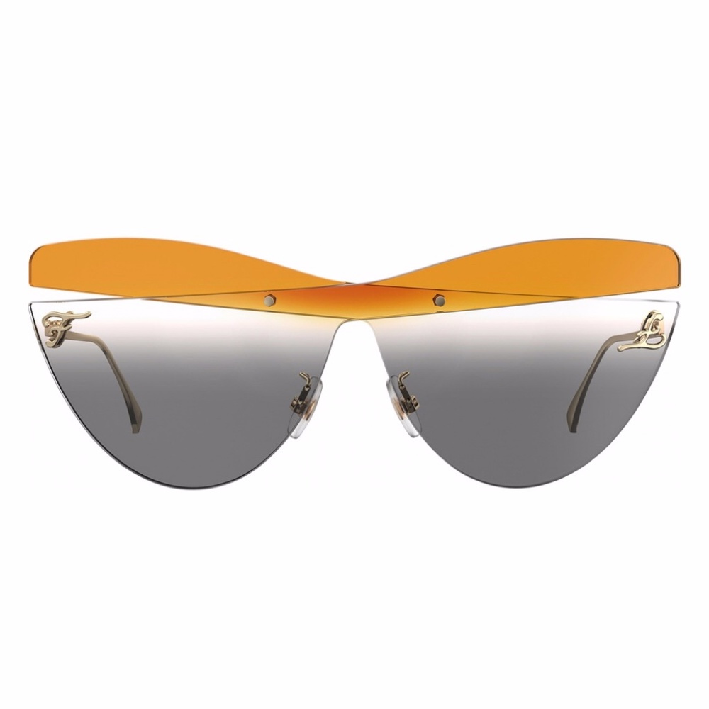 NWT Fendi FF Kalligraphy Grey Cat Eye Sunglasses